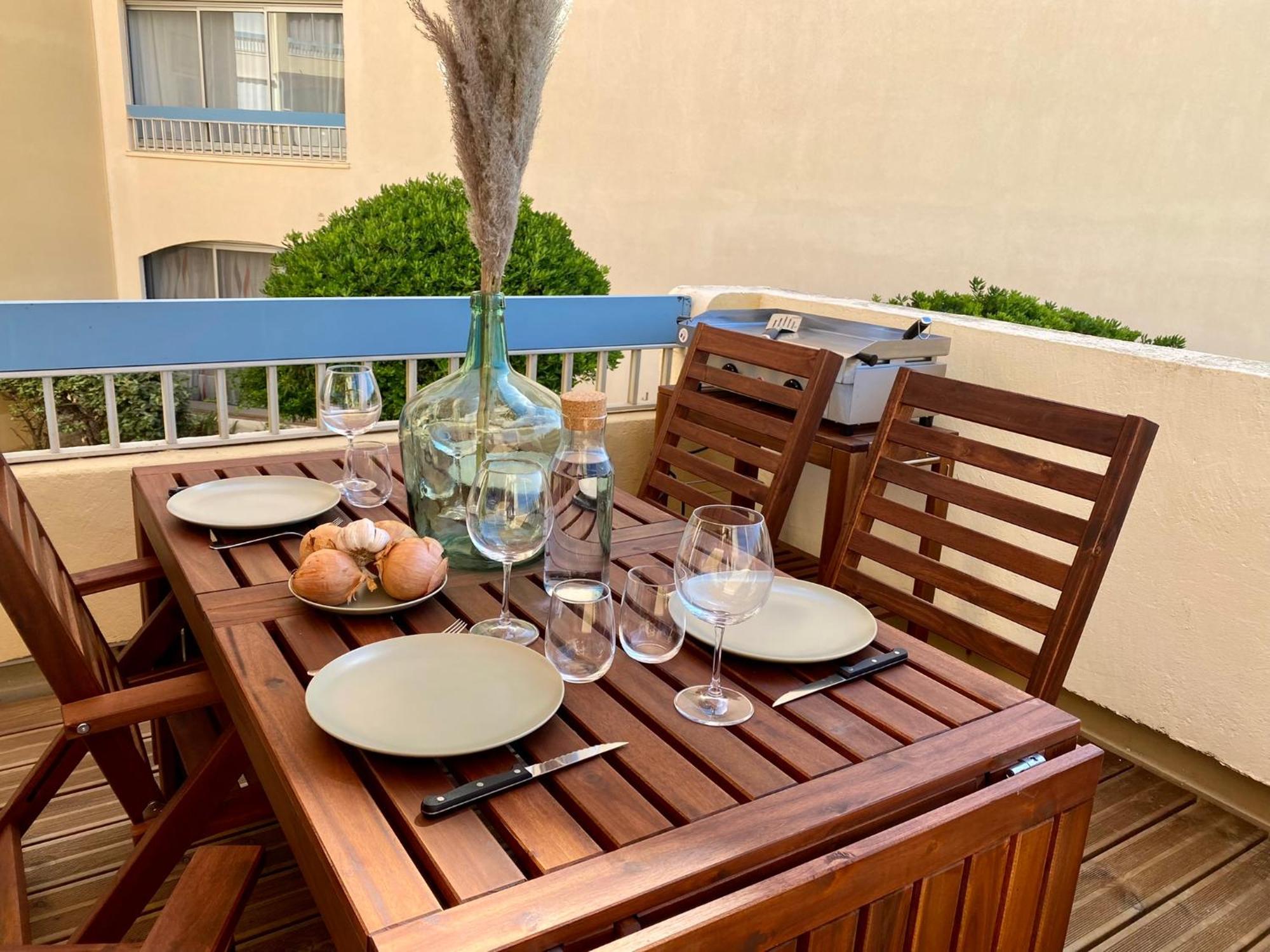 Terrasse Vue Mer 2 Pieces A Leucate Avec Piscine 아파트 객실 사진